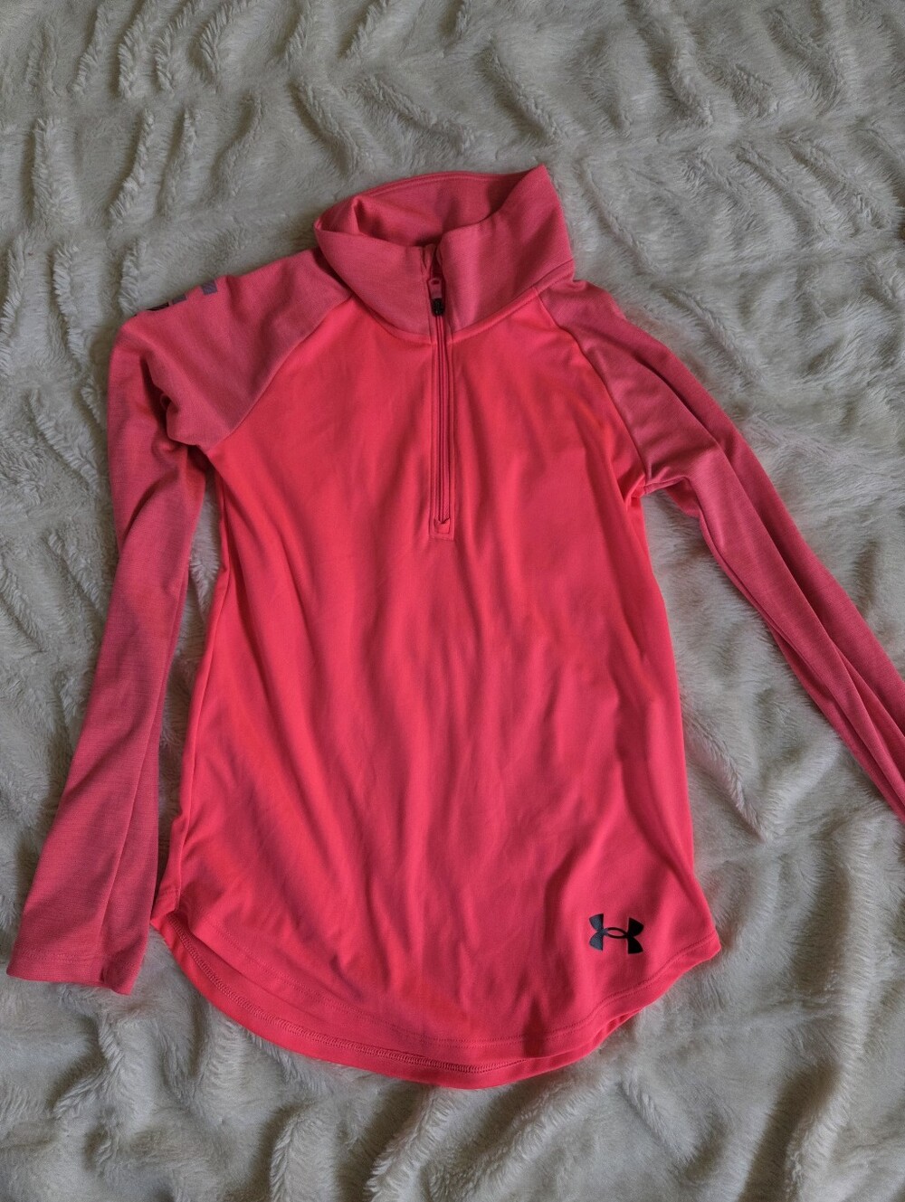 Under Armour Hot Pink Half-Zip Performance Top Youth Medium Girls